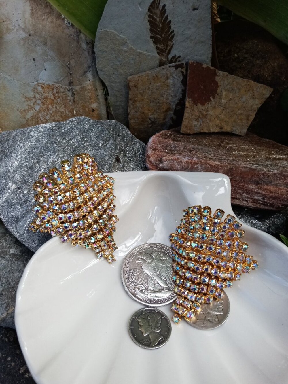 Spectacular 1940's Aurora Borealis Shoe Clips